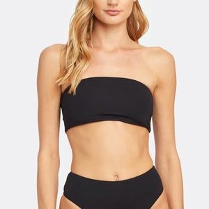 Frankie's Bikinis Juju Bandeau Top in Black Size Small NWT